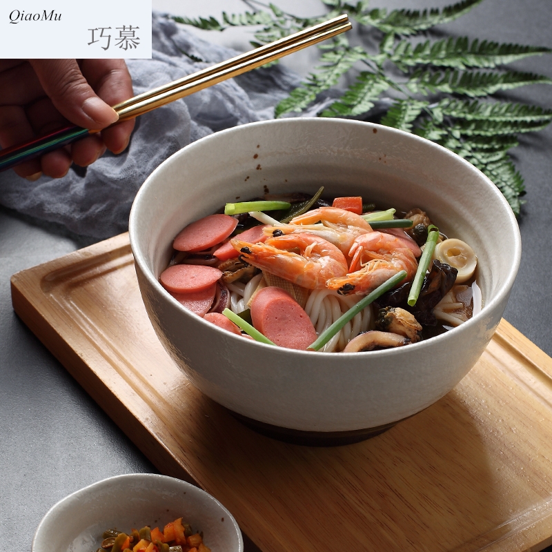 Qiao mu DHT Japanese red flow under the rainbow such as bowl soup bowl big mercifully glaze color creative pasta rainbow such as bowl bowl a tall foot