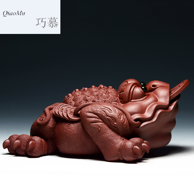Qiao mu QD kung fu tea set undressed ore purple three - legged toad tea pet violet arenaceous mud its furnishing articles manually daikin toad walker