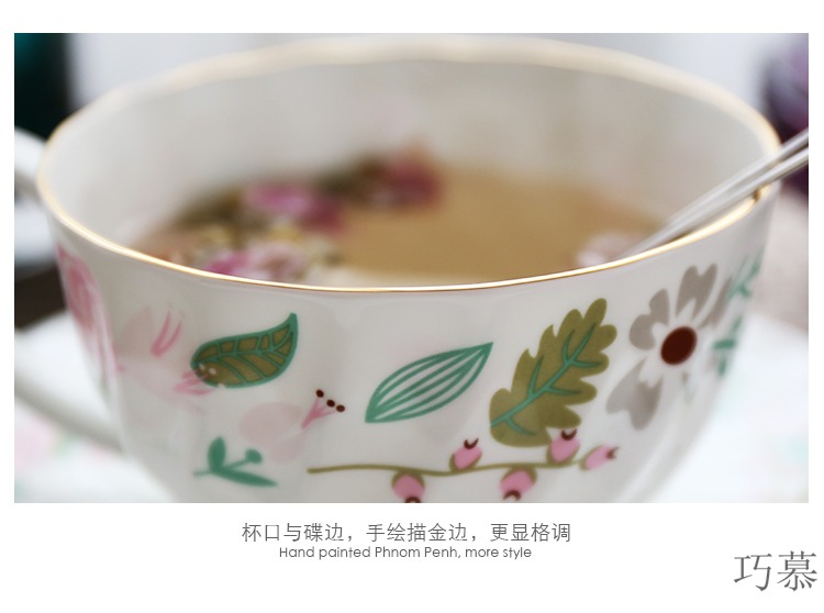 Qiao mu European high ipads porcelain fine ceramic coffee cups and saucers suit small broken flower of rural wind English afternoon tea cups