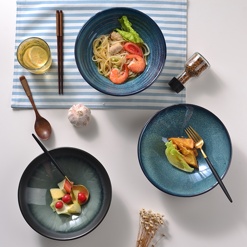 Qiao mu 9 - inch Japanese household rainbow such use large ceramic bowl bowl bowl salad bowl rainbow such use microwave oven