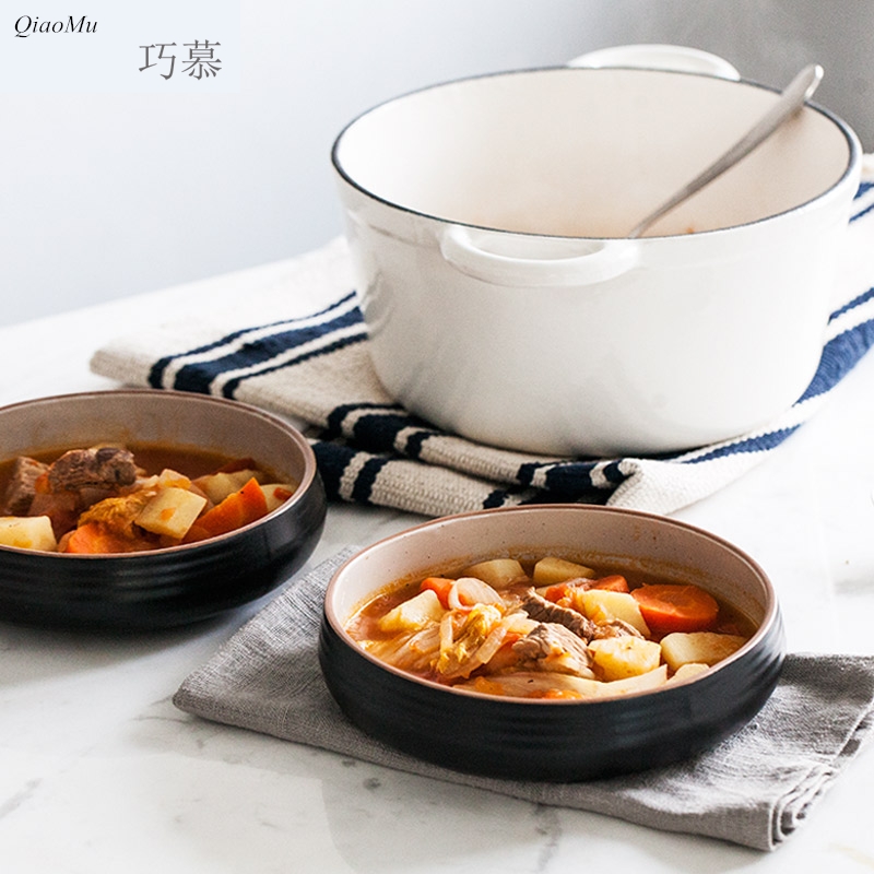 Qiao mu creativity tableware ceramic bowl big rainbow such as bowl bowl stir deep shallow expressions using basin microwave special expressions using the food bowl