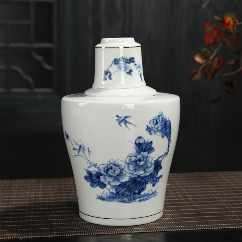 Qiao MuWen wine wine wine hot pot rice wine heater ceramic household of Chinese style liquor wine warm wine bottle and a half