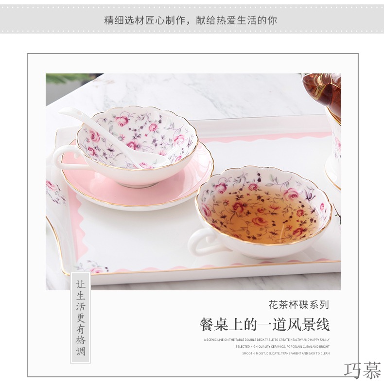 Qiao mu coffee cup suit small European - style key-2 luxury creative contracted ceramic English afternoon tea cup set tea service