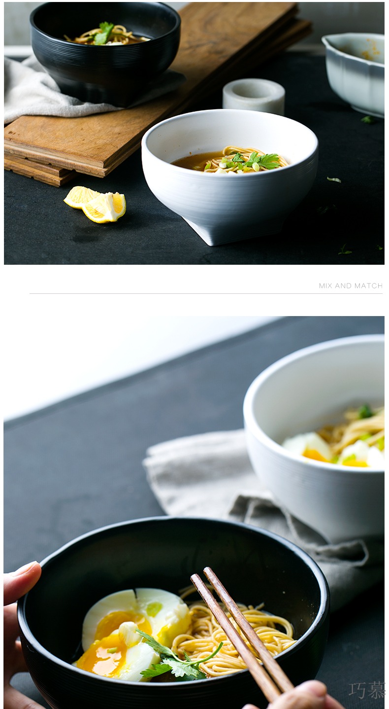 Qiao mu round ceramic bowl home end of the rainbow such always pull rainbow such as bowl fong rice bowl dessert fruit salad bowl of soup bowl