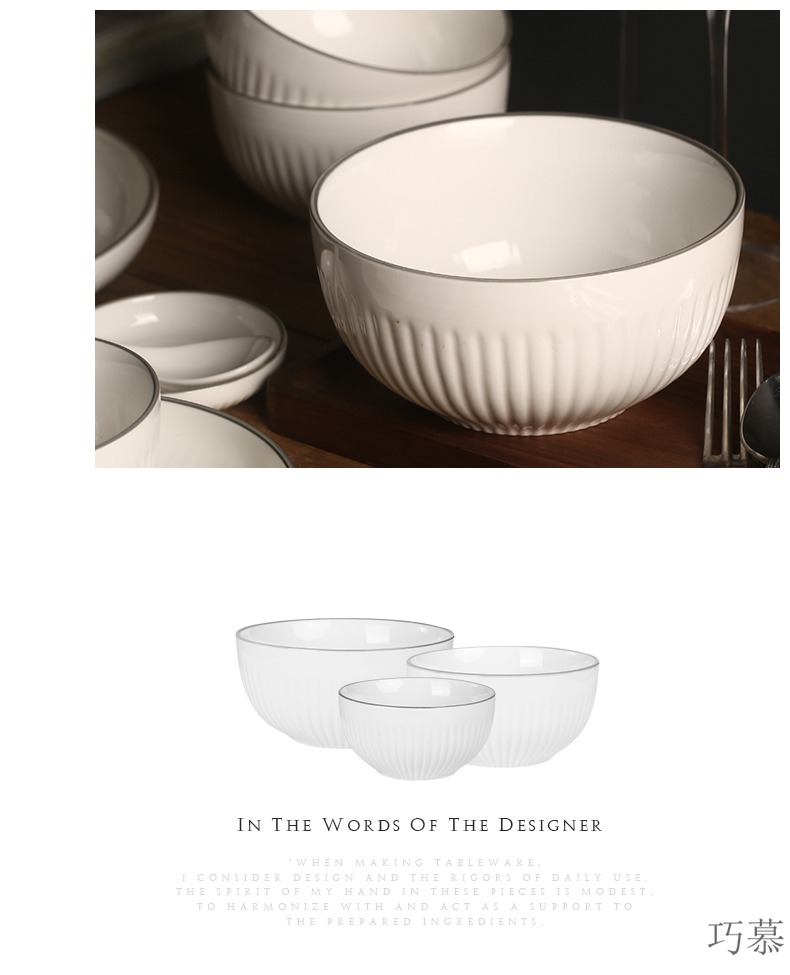 Qiao mu creative ceramic home dishes plate embossed plate 0 portfolio cutlery sets the rice bowls rainbow such use flat