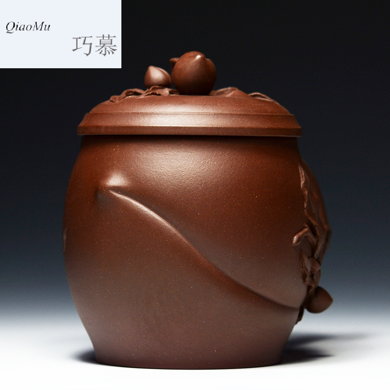 Qiao mu QD high - capacity yixing purple sand cup run of mine ore peach purple mud manual boss cup personal custom birthday presents