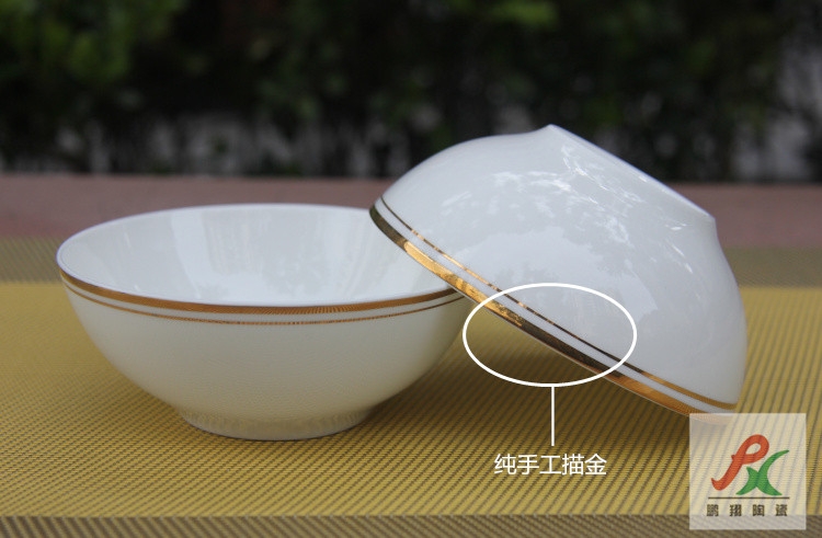 Qiao mu tangshan ipads porcelain double gold wire 4.25 inch wing bowl bowl bowl table desktop dip bowl bowl moonlight gold