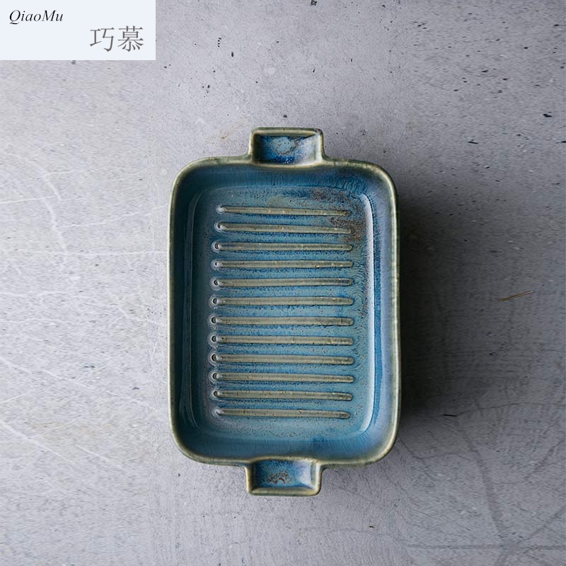 Qiao mu European ceramic baking utensils ears roasted bowl cheese baked FanPan baking utensils creative dish dish bowl