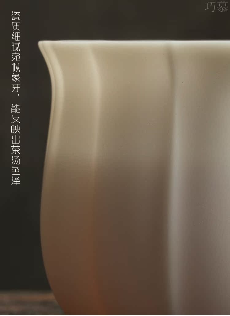 Qiao mu suet jade porcelain sample tea cup dehua white porcelain tea light manual kung fu tea set a single household tea cup