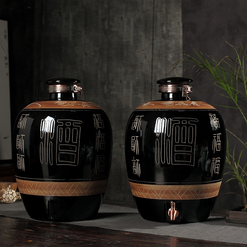 Longed for jingdezhen ceramic jars to restore ancient ways opportunely bottle wine pot mercifully wine bottle 20 jins 30 jins 50 kg jar to save it