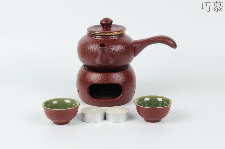 Qiao mu coarse pottery warm wine pot hot hot hip tea stove cooking wine pot liquor wine yellow rice wine hip flask half jins of set temperature