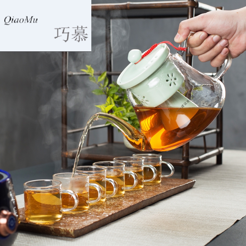 Qiao mu glass boiling kettle household black tea pu 'er tea is steaming kettle electric TaoLu boiling tea stove kettle suits for