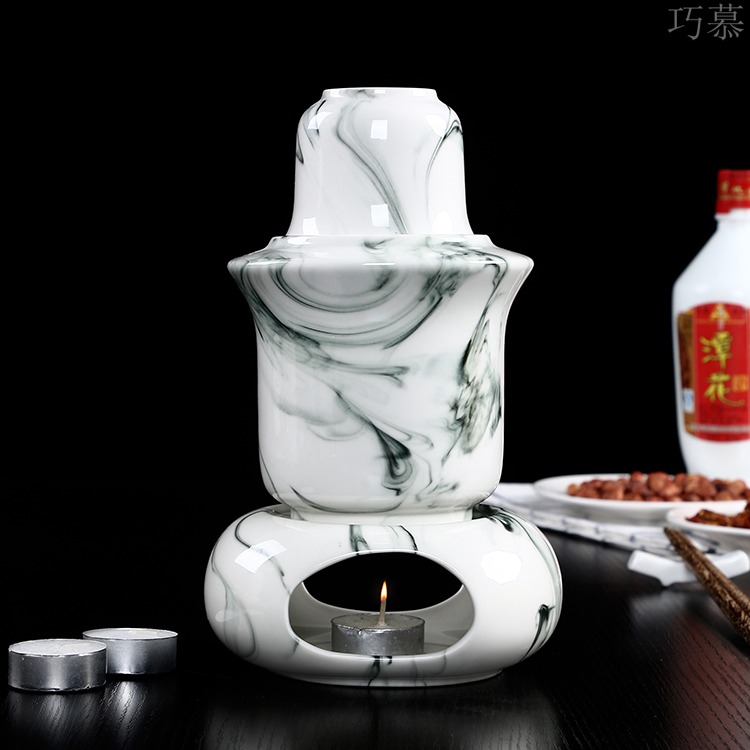 Qiao mu temperature ceramic wine based heating cooking wine wine pot hot hot wine pot rice wine liquor cup warm hip flask