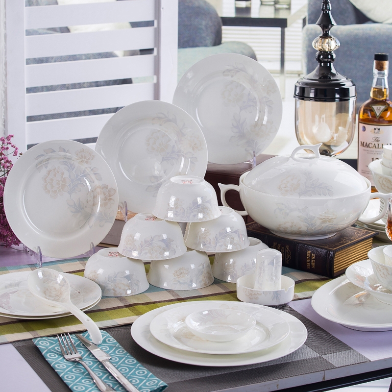 Qiao mu jingdezhen porcelain bowl chopsticks tableware ceramics tableware suit 56 skull Chinese dishes combination dishes suit