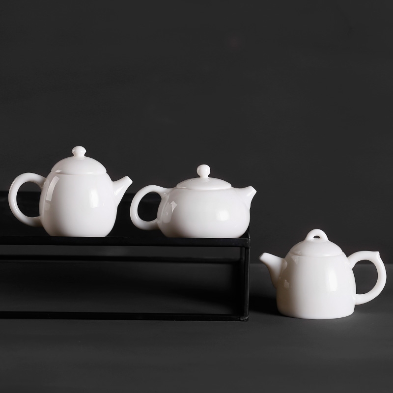 Qiao mu PMZ dehua white pot of little teapot kung fu tea set ceramic mini small pure white porcelain beauty hand put the pot