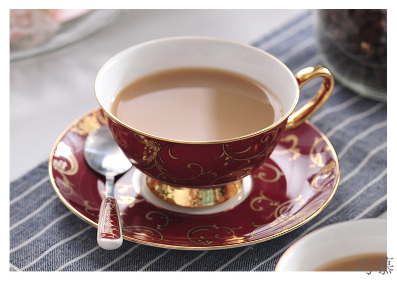 Qiao mu coffee cup suit small European - style key-2 luxury classical creative ceramic tea cup English afternoon tea tea cafe