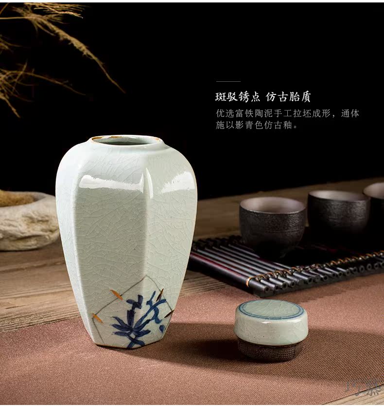 Qiao mu CMJ caddy fixings warehouse sealed storage storage POTS jingdezhen hand - made ceramic tea pu 'er tea can travel