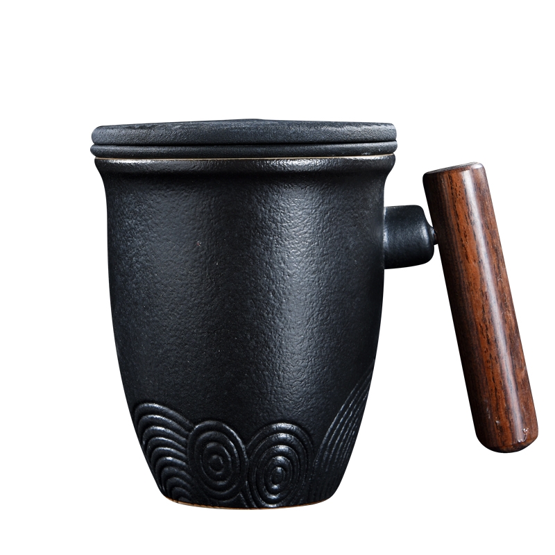 Qiao mu filtering mugs creative glass ceramic cup with cover couples large - capacity glass system of contracted household cups