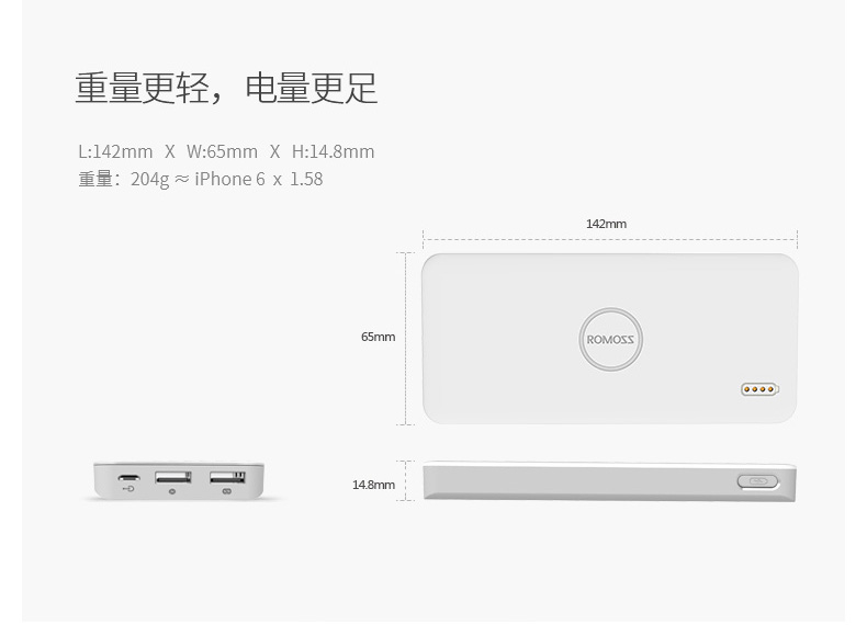 ROMOSS / Roman Shi Sạc kho báu 10000m mAh Điện thoại di động Slim điện thoại di động phổ thông chính hãng