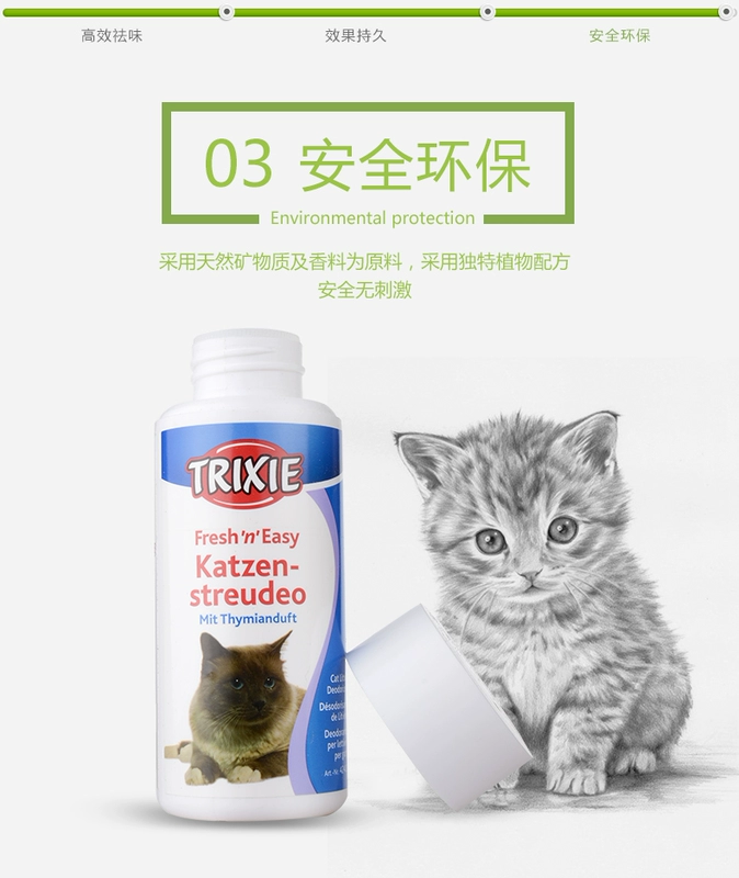 Đức Tres Cat xả chất khử mùi bột mèo cát hộp xả rác đồng hành vật nuôi khử mùi vật nuôi - Cat / Dog Beauty & Cleaning Supplies