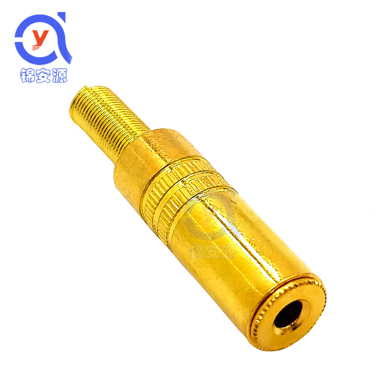 Gold Plated Welding 3 5mm Stereo Audio Mother Head Double Channel Plug Metal Jack Mother Seat Headphone Socket