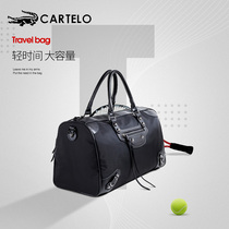 Caravan Alligator Travel Bag Mens Large Capacity Carry-on Travel Bag Short Trip Travel Single Shoulder Sloped Satchel Women Wave