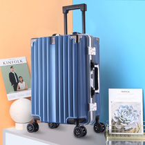Caravan Crocodile Suitcase Pull Rod Box Men And Women Universal Wheels Students Suitcase Aluminum Frame Password Box Black Tide