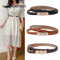 Carcodile Crocodile Strap Woman Slim Belt Accessories Dress Decoration Without Hole Slim Pants With Women Slim 100 Hitch Version Brief