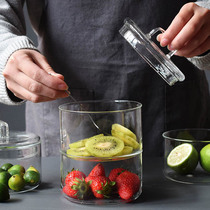 Fruit salad bowl glass household fruit tray multi-layer with lid simple creative transparent storage jar Nordic ins