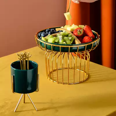Nordic light luxury fruit plate living room household ceramic fruit plate personality creative modern snacks fruit tray ornaments