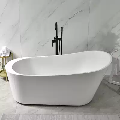 Acrylic household small apartment adult bathtub Hotel bed and breakfast net celebrity free-standing integrated European-style chaise large bathtub
