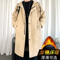 Утолщенная ветровка в стиле британского ретро цвета хаки и хлопка