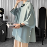 Летняя тонкая небольшая дизайнерская шелковая рубашка, изысканный стиль, тренд сезона