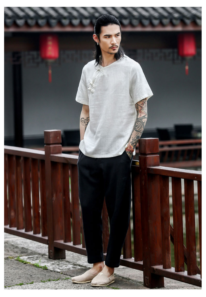 Trung quốc phong cách quần linen nam lỏng kích thước lớn quần âu quần chân rộng harem mùa hè phần mỏng cotton thoáng khí và linen quần dài