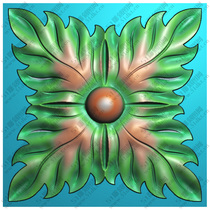 Square European-style flower small square square flower applique finely carved image grayscale image