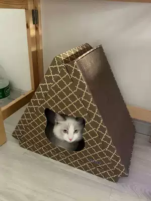 Cat House Carton Cat House Large Cat Grab Grab Grinding Cowspiece Cowerled Cat Nest Wear-resistant Three-dimensional Cat Paw Board for Cat