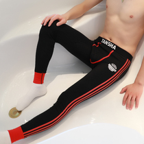 Korean version of mens autumn pants cotton cotton thin young personality student trend leggings thickened plus fleece warm pants