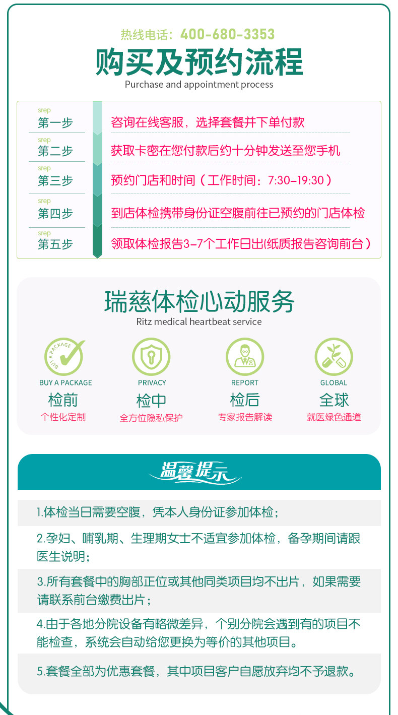 瑞慈体检 霸道总裁全面体检套餐 适合18-70岁男性 图13