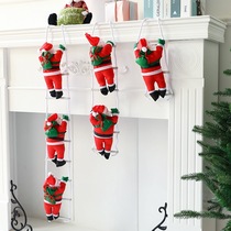 Christmas decoration pendant window climbing ladder Santa Claus cute doll holiday Christmas tree scene props