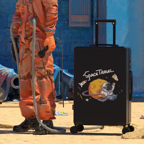 Чемодан для школьников для путешествий, модный универсальный космонавт, поворотные колеса