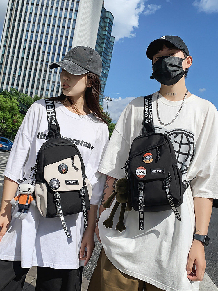 Spring Summer Ins Tide Cards Skew Satchel Boys Day Department Students Sports Chest Bag Casual Single Shoulder Bag New small Shoulder Bag