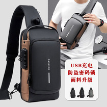 2022 new style casual multi-functional crossbody bag USB charging crossbody chest bag password lock anti-theft mens motorcycle bag