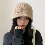 Трикотажная демисезонная ветрозащитная удерживающая тепло шерстяная шапка, в корейском стиле, увеличенная толщина