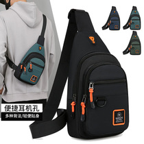 Mens Fashionable Sports Leisure Chest Bag Waterproof Multi-Layer Single Shoulder Crossbody Bag 2024 New Small Backpack Trendy Match