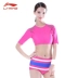 Li Ning Áo tắm Bà Sexy Thời trang Hàn Quốc Chia tam giác ngắn tay Thể thao 2018 Mới Đồ bơi mỏng nắng Bộ đồ bơi hai mảnh
