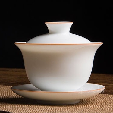 Tea Rice Workshop Sweet White Glaze White Porcelain Cover Bowl Tea Cup Big Number Multiple three only cover Bowl Ceramic Kung Fu Tea Set Main Bubble Tea Bowl
