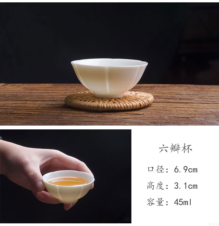Tea Rice Square Ngà Kung Fu Tea Cup Cup Cup Tea Cup Bộ gốm sứ Đức Đức trắng sứ kiệt tác Cup Cup - Trà sứ bộ ấm chén