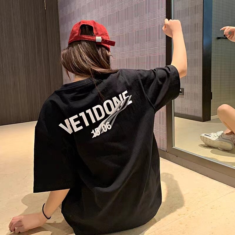 We11Done Jackson Wang Same Style Classic Letter Wave 1506 Short-Sleeve Unisex Loose Casual Couple T-Shirt Summer