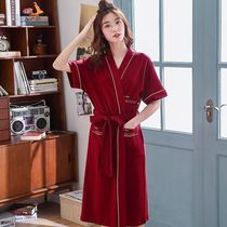 Pure Cotton Sleeping Robe Lady Summer Short Sleeve Sexy Pyjamas Sleeping Dress 2021 New All-in-one Day Style Kimono Bathrobe