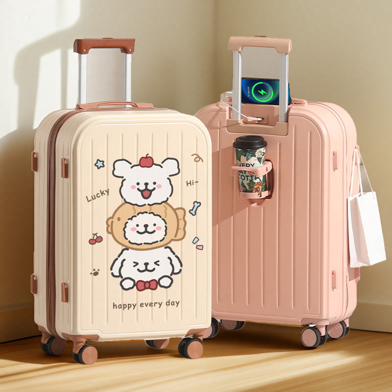 2026 New Style Luggage Suitcase for Male and Female Students Living on Campus, Multifunctional Printed Travel Suitcase, Carry-On Suitcase, Durable Trolley Case